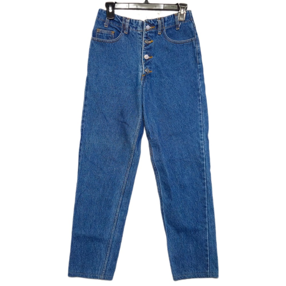 Guess Jeans Vintage 90s Women 29 Blue High Waist Button Fly Straight Leg 1005-F